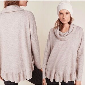 Maeve-ADDIE RUFFLED HACCI PULLOVER in Dusty Rose Size X-Small Oversized